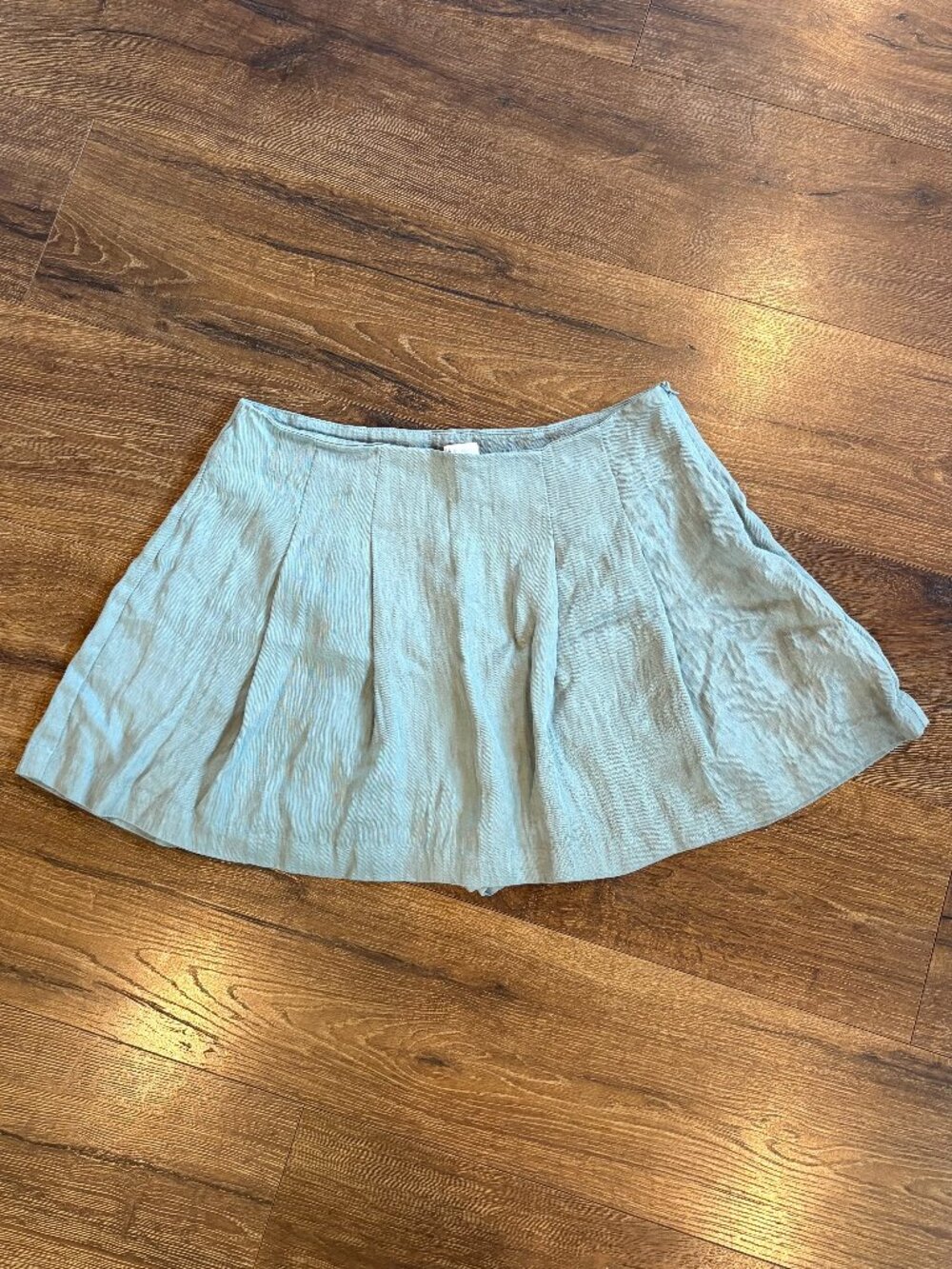 A New Day Pleated Sage Green Skirt